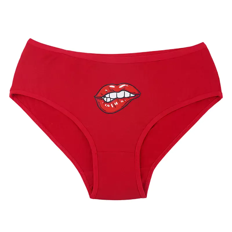 شورت زنانه اسلیپ طرح لب و گل برند EMA نخ و پنبه سایز L XL 2XL