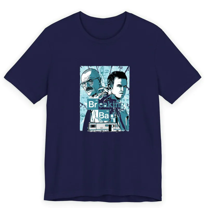 تیشرت آستین کوتاه یقه گرد مردانه طرح بریکینگ بد جنس نخی مدل کلاسیک کد 210