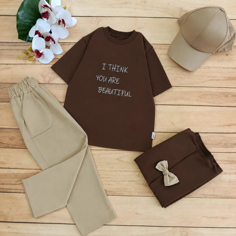 تیشرت شلوار دخترانه پشت پاپیون