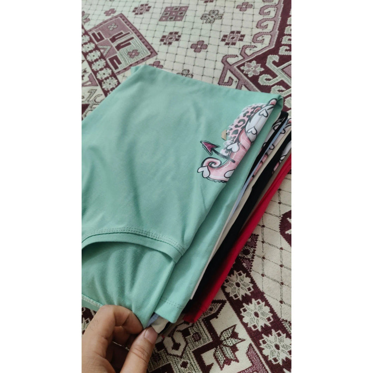 تیشرت باکسی نخ پنبه زنانه و دخترانه اسپرت قد 65 سانت
