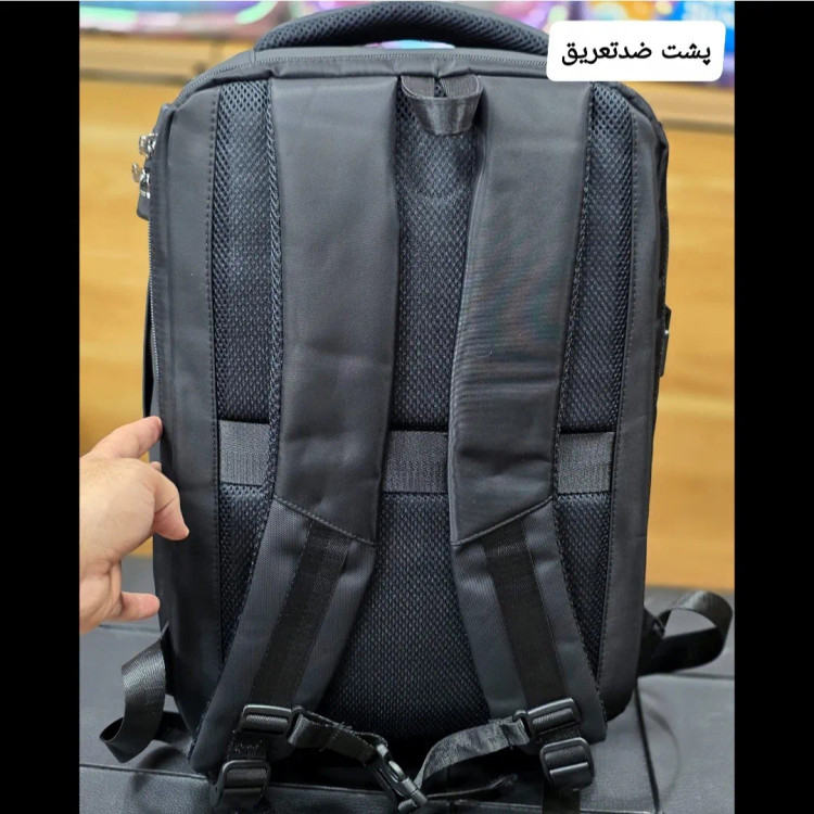 کوله پشتی لپتاپی قفل دار مناسب روزمره اداری دانشجویی و دبیرستانی ارتفاع 44 سانتی متر