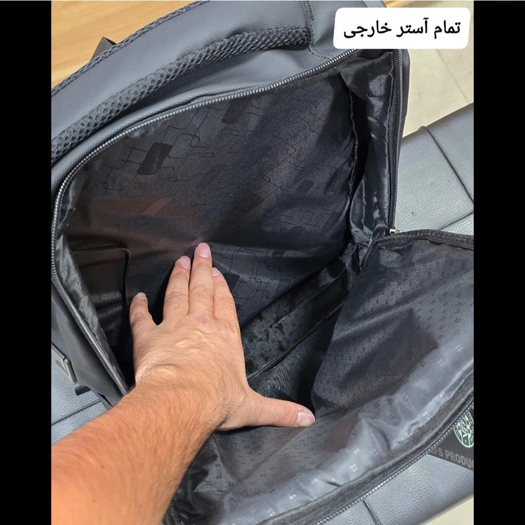 کوله پشتی لپتاپی قفل دار مناسب روزمره اداری دانشجویی و دبیرستانی ارتفاع 44 سانتی متر