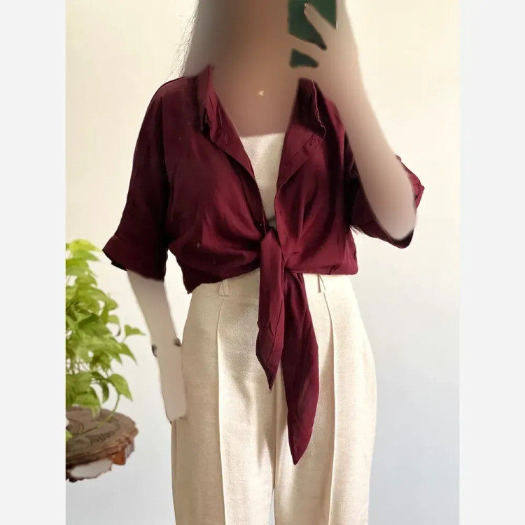 شومیز نخی گره ای خنک و تابستانه