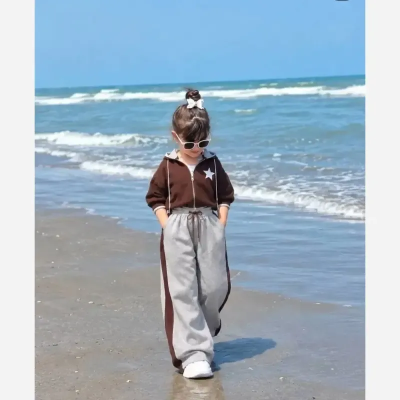 ست سه تیکه آستین بلند پاییزه سویشرت و شلوار بچگانه
