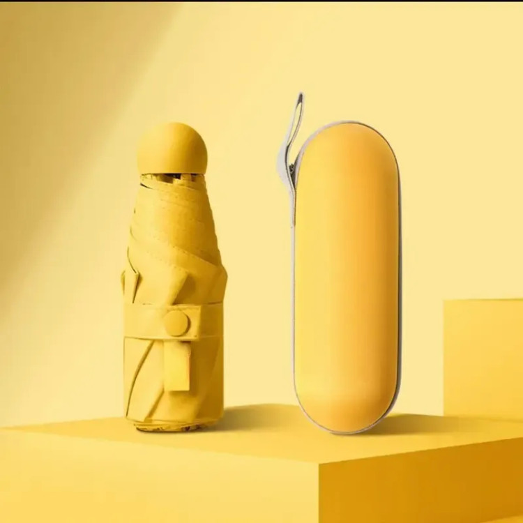 چتر جیبی کپسول دار مسافرتی ضد آب و ضد باد با محافظ آفتاب SPF 50